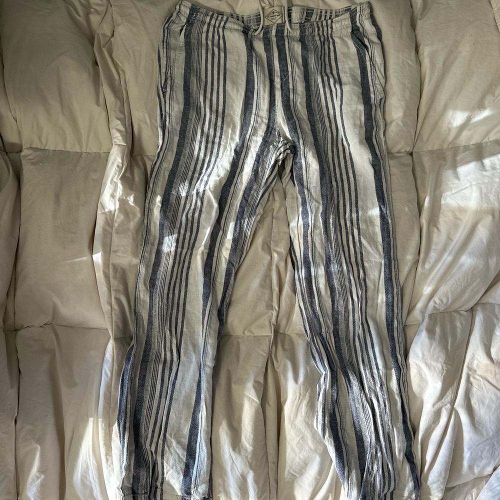 St. John's Bay Navy and White Striped Pants